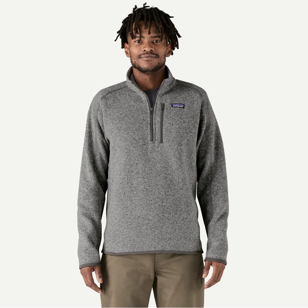EUC Patagonia Men’s Gray Better Sweater 1/4 Zip Fleece Pullover In Stonewash